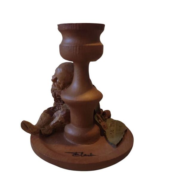 Vintage Wink Too Troll Fairy Gnome Tom Clark Signed Art Sculpture Candle Holder - Picture 4 of 9